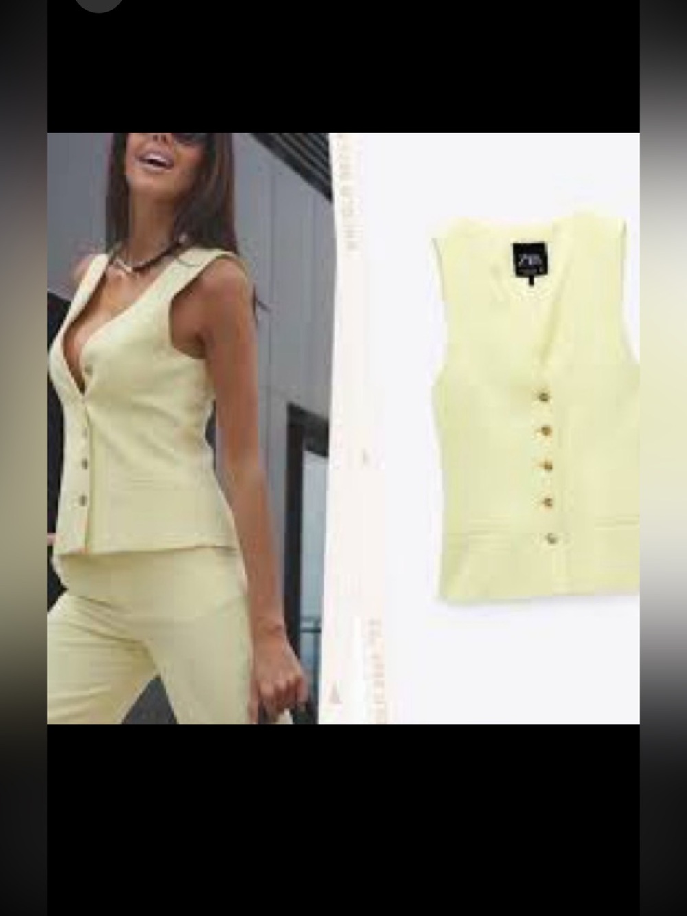 Zara | Light Yellow Buttoned Top